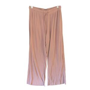 Oysho basic ribbed wide leg lounge pants size Small rose pink